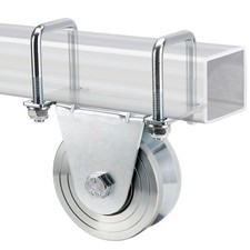 3.86" V Groove Gate Wheel with Dual U-Bolts Sliding Gate Wheels Heavy Duty Lo...