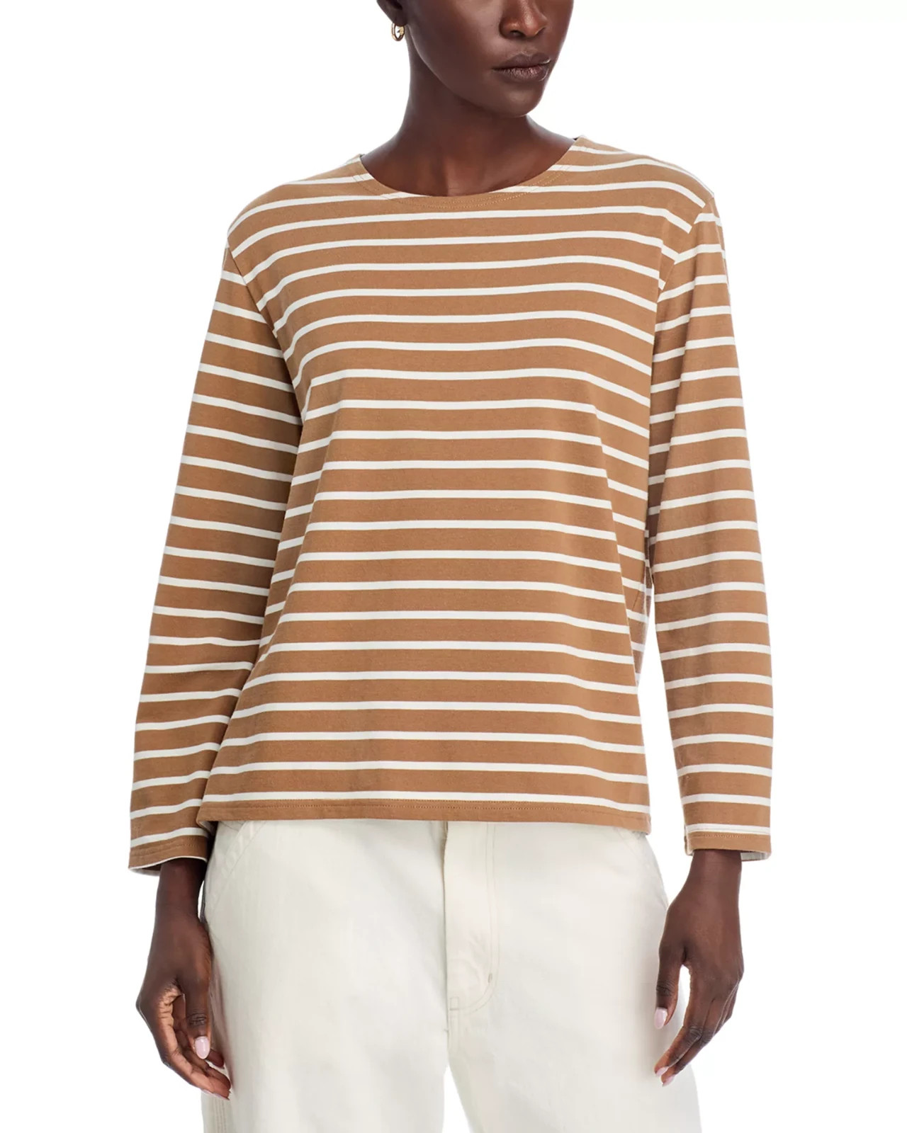 Denimist Long Sleeve Tee Brown/white Size L 3434