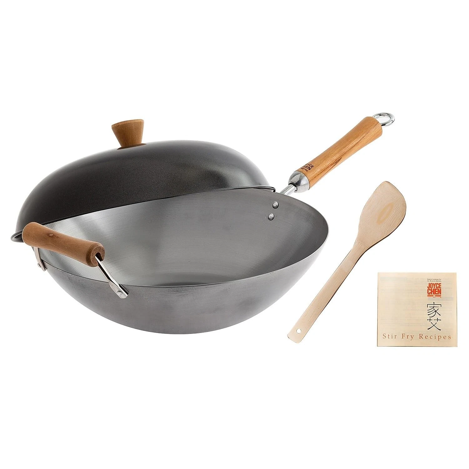 JOYCE CHEN Classic Series 14-Inch Uncoated 14 inch, 14" Wok Set