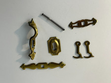 Vtg lot Latch Lever Catch Cabinet Drawer Lock Dresser Latch Lever Brass Antique