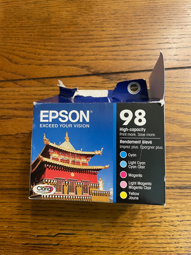 4 Genuine Epson 98 T098920 High Capacity Color Ink Cartridges - New - 第 3/8 張圖片