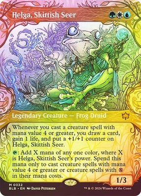 FOIL SHOWCASE Helga, Skittish Seer ~ Bloomburrow [ Excellent ] [ Magic MTG ]