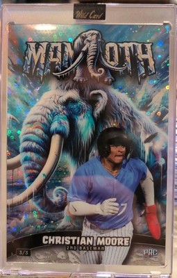 Wild Card Mammoth Christian Moore Dino-Might Prehistoric PRC 3/3 Baseball SSP