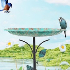 Bird Metal Bird Bath Weather Resistant Flower Feeder Bath Birdfeeder with Metal