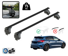 Dachträger Querträgerr Für Ford Focus 5-Türer 2018- Schwarz 127 cm 75 kg Stahl