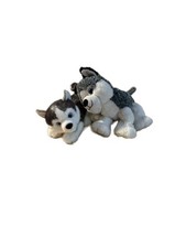 Lot of 2 Aurora Miyoni and The Bear Factory Husky Plush Stuffed Animals