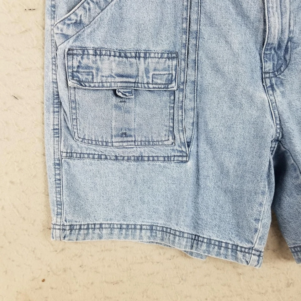 St John's Bay 工装短裤男式 36 蓝色牛仔实用口袋复古 90 年代 Y2K — 第 4/4 张图片