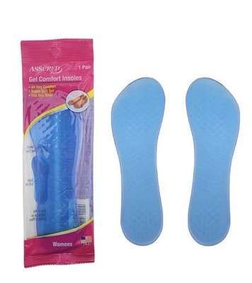 Assured Insoles Womens Gel Comfort Super Soft Gel All Day Shoe Sock Liner