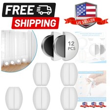 12 Pcs Shower Curtain Weights, Silicone Wrapped Heavy Duty Shower Curtain Mag...