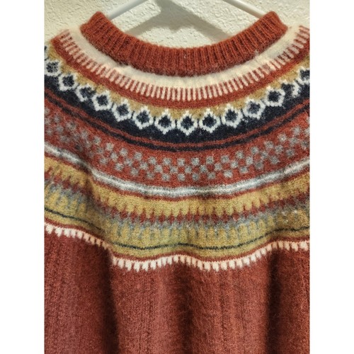 Suéter de Lana Britte Fair Isle Óxido Multicolor Tejido Nórdico Pullover PTP 18" Suave - Imagen 3 de 6