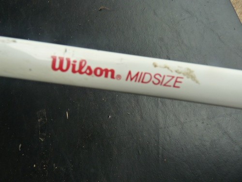 Vintage Wilsom Ceramic Midsize Tennis Racquet /w 4 1/2 Leather Grip - Picture 3 of 8