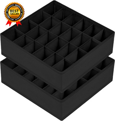 Sock Drawer Organizer Divider 2 Packs Underwear Organizer 24 Cell Collapsible