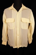 Rare Collector's Vintage 1930's-1940's Yellow Waffle Nylon Shirt Large Exc Cond