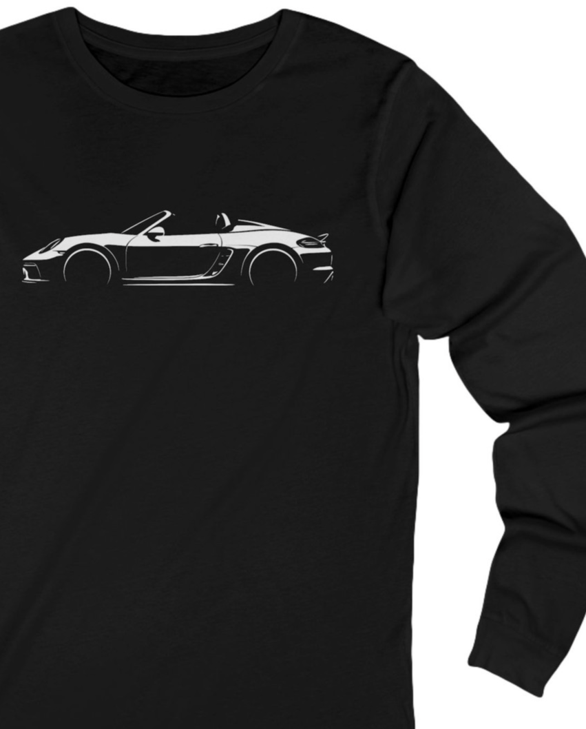 718 Porsche Boxster Spyder Silhouette Longsleeve Shirt : 982 Spyder 2019 - 2025
