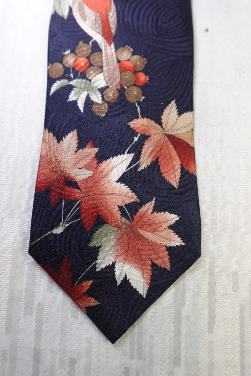 Cravate Vintage Leonard Paris Homme - Soie, Largeur Large, Bleu Multicolore, Neuf Avec Étiquettes