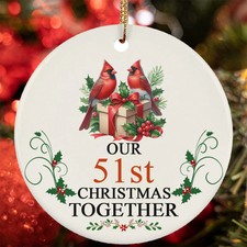 Our 51st Anniversary Christmas Together Ornament 51 Year Cardinal Couple In Love