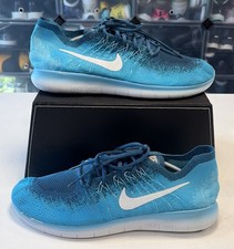 Nike Free RN Run Flyknit 880843-400  Blue EUC Mens 12 (S-C4)