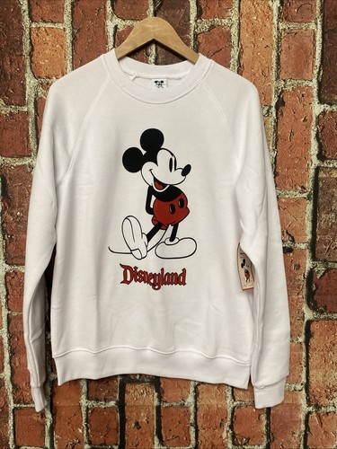 Disneyland Disney Parks Crew Neck Sweater Adult M White Black Red Mickey Mouse