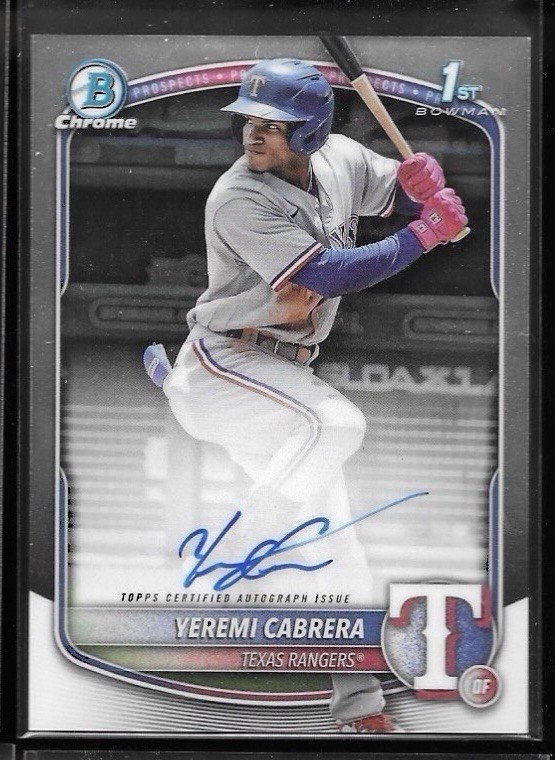2025 Bowman Yeremi Cabrera Chrome Auto 1st #CPA-YC Rangers