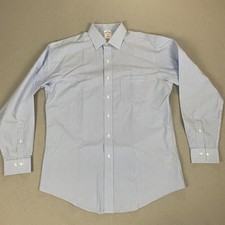 BROOKS BROTHERS REGENT Shirt Mens 16 Blue Striped Button Dress Casual Preppy EUC