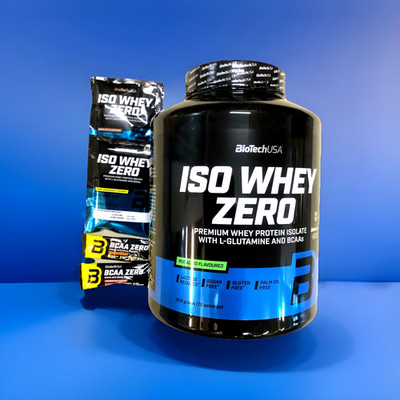 (46,75 /kg)BioTech USA ISO Whey Zero 1816g Protein Powder+4 Proben