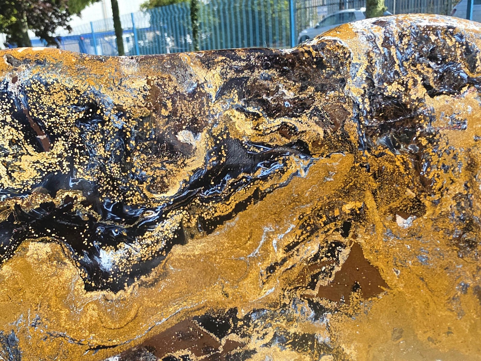 Very Large Pietersite Crystal Pair Mounted 35KG