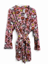 Hello Kitty Sanrio Robe Large Sleepwear All Over Print Novelty Fall Leaf Pumpkin