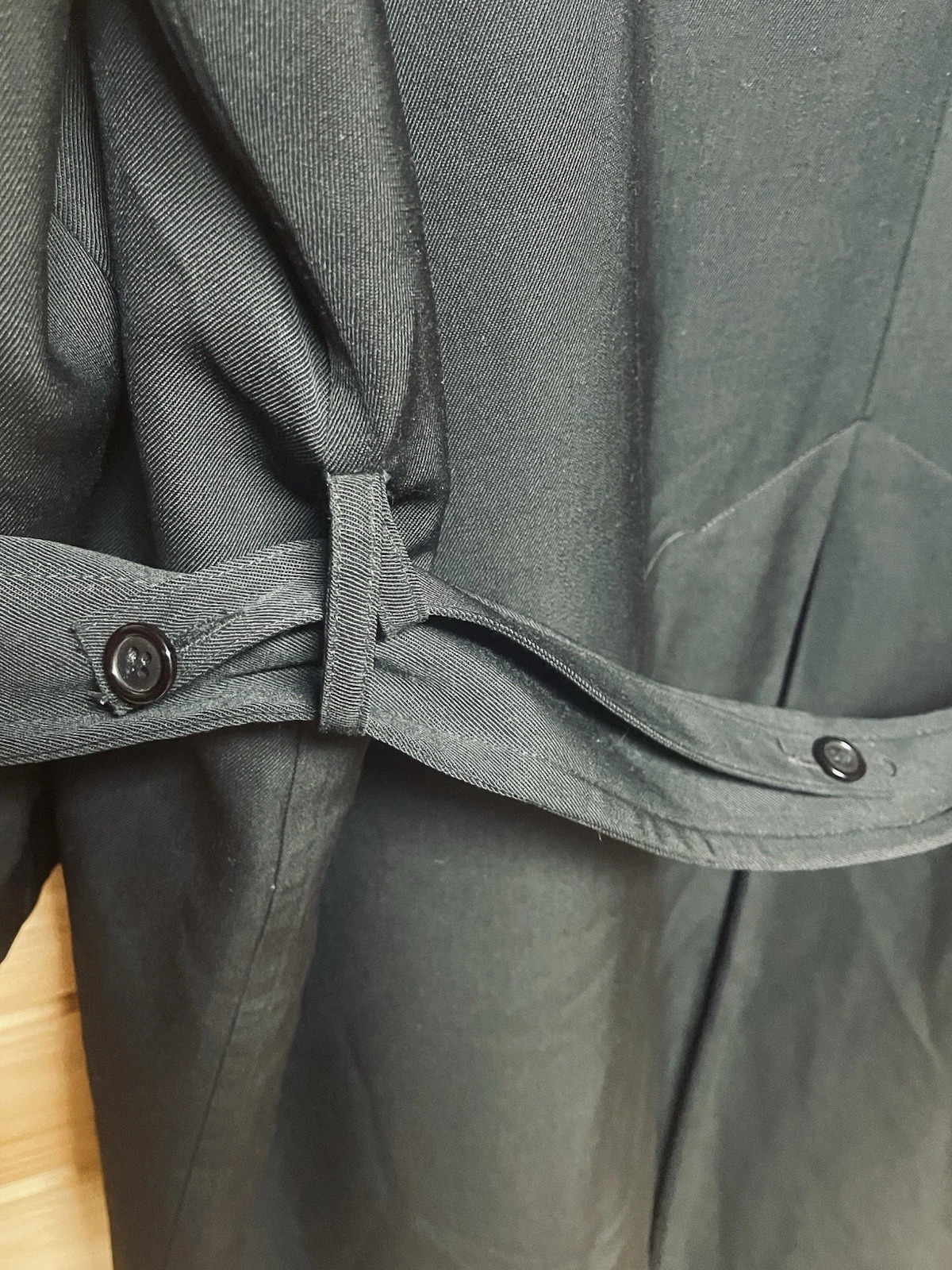Stanley Blacker VTG Black Trench Coat Mens XXL Wool Lining Dbl Breasted Belt USA - product detail image 13