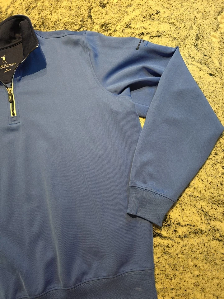 Suéter Pullover Fairway&Greene 1/4 Cremallera Azul Manga Larga Golf Marca G3 Foto 3 de 4