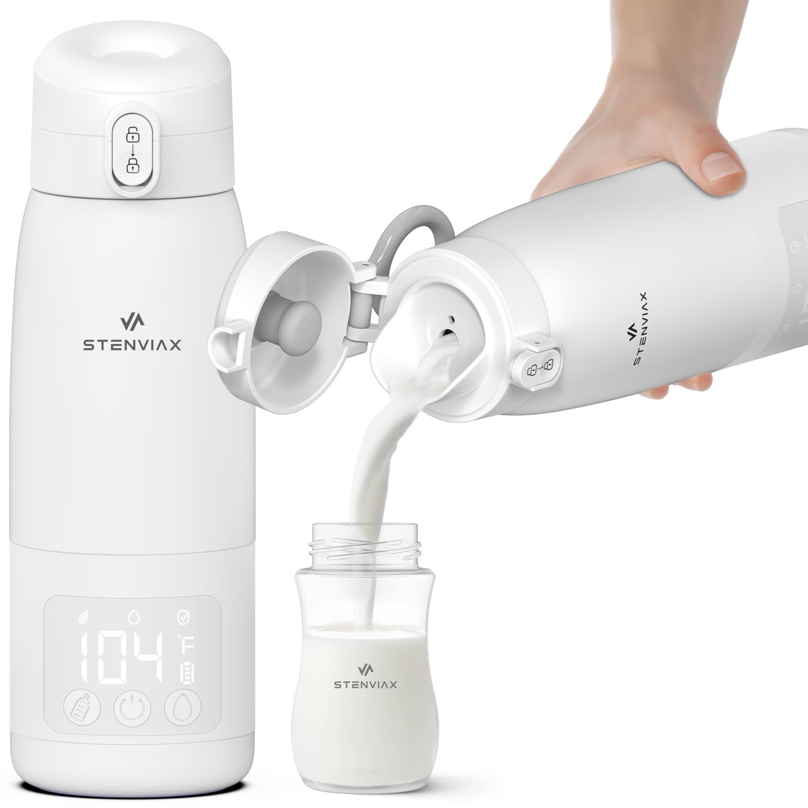 Baby Portable Bottle Warmer Pro|500ml Large Capacity with Ultra Powered 14000...