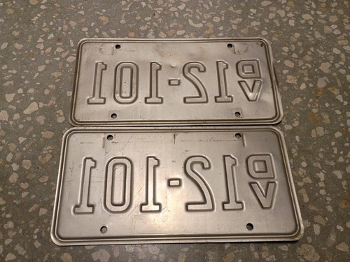Pair Vintage Expired Virginia DISABLED VETERAN License Plate Tag DB 12-101 1993 - Picture 9 of 12