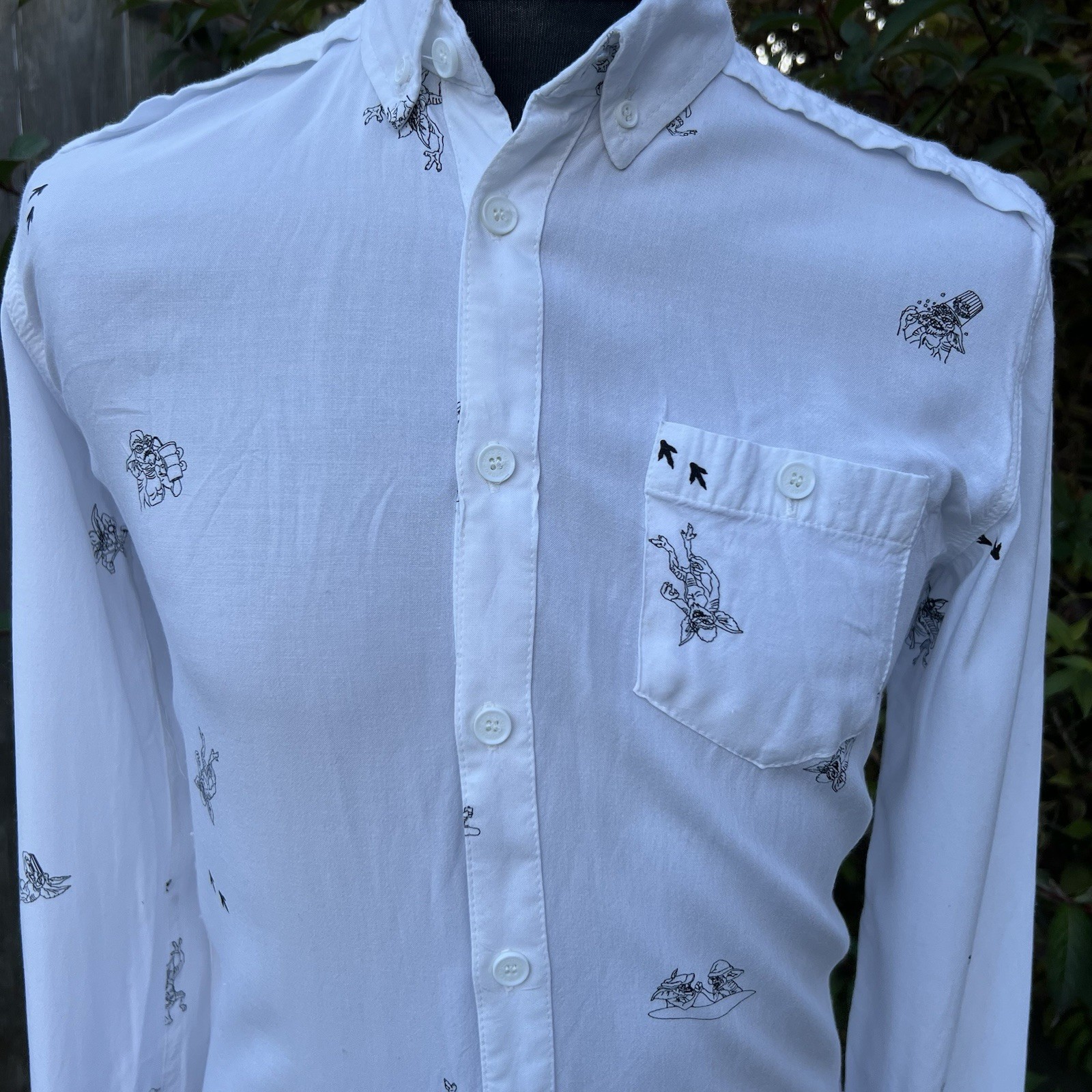 Gremlins X Drop Dead Print Pattern Button Up Shir… - image 3