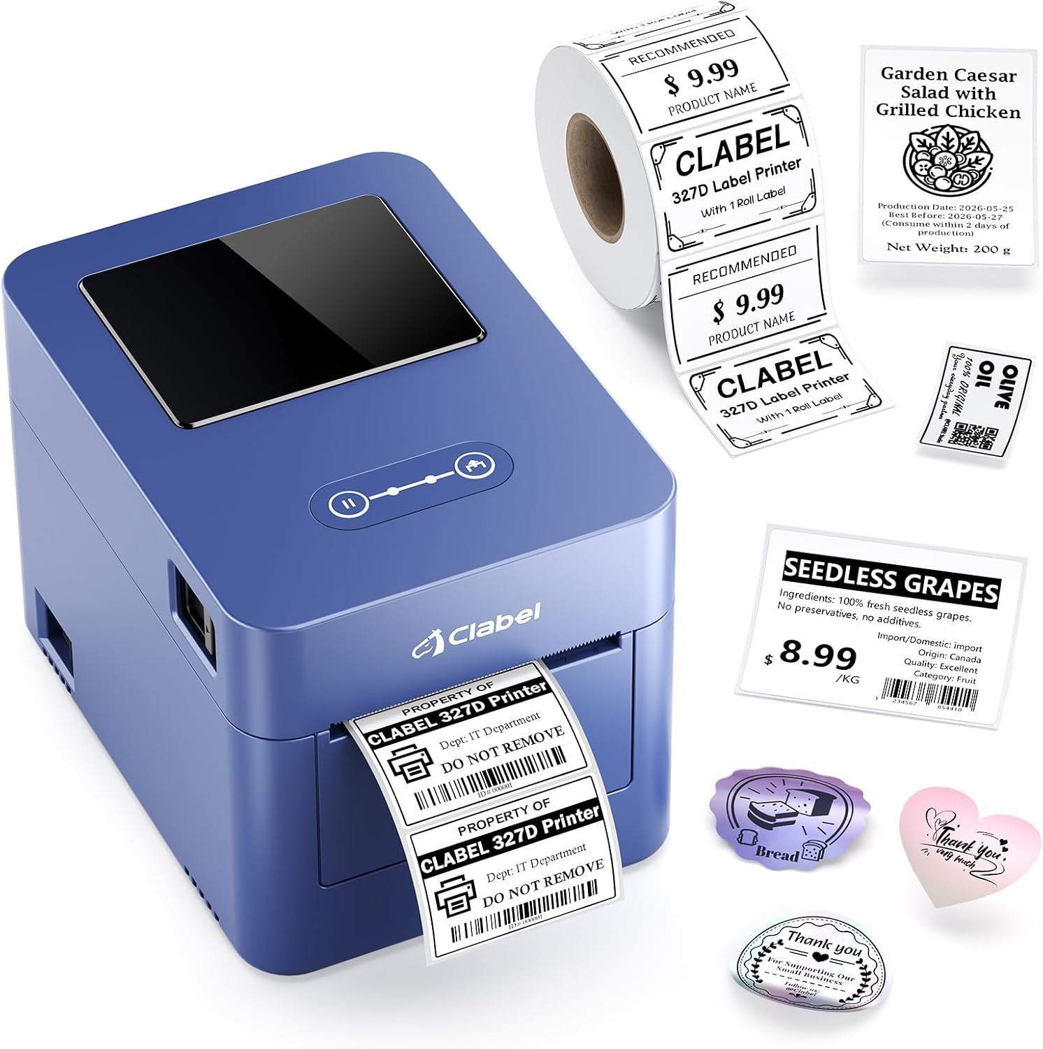 CT327D 3 Inch Thermal Label Printer, 20-80Mm Multi-Size Printing