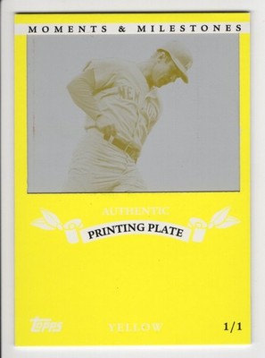 2007 Topps Moments & Milestones Plate Yellow Mickey Mantle 1/1 New York Yankees