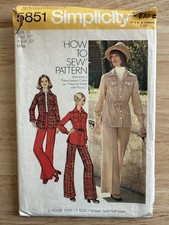 Simplicity Pattern 5851 Unlined Shirt-Jacket Pants Size 16 Miss Bust 38 Cut