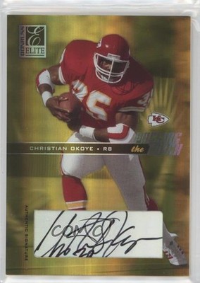 2004 Donruss Elite Passing the Torch 45/100 Christian Okoye #PT-15 Auto 2r5