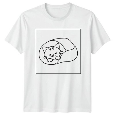 Sleeping Kitten Cat Pet Herren T-Shirt Damen Tee Grafik Unisex