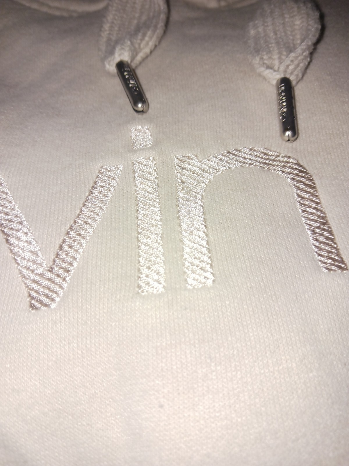 Calvin Klein Performance Hoodie Beige Womens Sz M Embroidered Chest Logo & Side