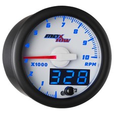 52mm White Face Blue Led Maxtow Tachometer Gauge Kit 10000 Rpm 52mm White Face Blue Led Maxtow Tachometer Gauge Kit 10000 Rpm