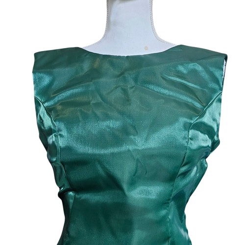 Abito formale donna vintage verde smeraldo irrescescente anni 70 fa 40 stile lungo tg 4 - Foto 3 di 11