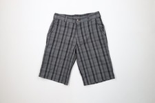 Vintage Y2K Dickies Mens 30 Faded Spell Out Workwear Mechanic Shorts Gray Plaid