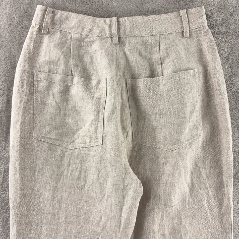 Pantalones Reformation Mujer Talla 2 Beige Lino Pierna Recta Ligeros Foto 4 de 4