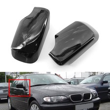2pcs Spiegelabdeckung Außenspiegelkappen Schwarz Für BMW 3er E46 4 Türen 99-05