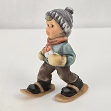 Berta Hummel Goebel Ceramic Christmas Boy "Dashing Through the Snow" 3"