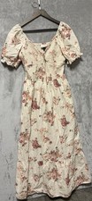 Universal Thread Floral Tie Puff Sleeve Ruffle Empire Waist Dress S