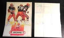 1982 Kellogg's RARE team artwork insert poster Cleveland Browns Sipe Dieken etc