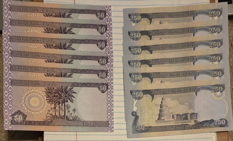 6 x 250 + 6 x 50 Uncirculated Iraqi Dinar! [1,800 Total!] - Auction #6