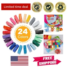 Bright 24 Colors Polymer Clay Craft Kit - Non-Toxic, Oven Bake for Creative Play