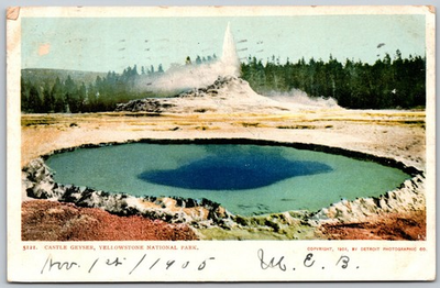 #ad #ad 1905 Castle Geyser Yellowstone National Park ANTIQUE Postcard 5644 $11.00