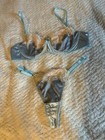 VTG Beautiful Blue Satin Bra And Panties Set Size L